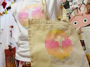 Image of eat me donut jesus tote bag