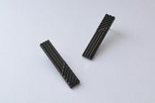 Image of 'naname' black nickel plated earrings rectangle
