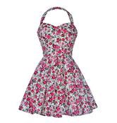 Image of Vintage Style Rose Print Party Dress