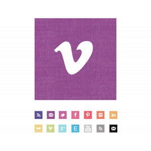 Image of Mini Textured Social Buttons