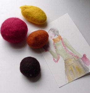 Image of Wish Rocks 4 You - sun yellow, pink, orange, dark chocolate