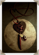 Image of Blood Red 'Stag ♥ Heart' Pendant~!