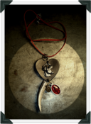 Image of Metallic Silver 'Stag ♥ Heart' Pendant~!