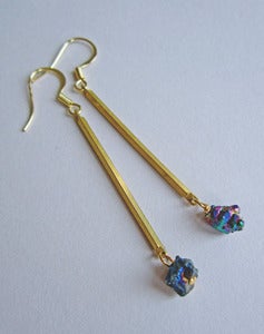 Image of Andromeda Titanium Quartz Drop Earrings 