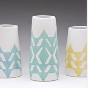 Image of Tall Triangle Vase in Turquoise