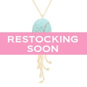 Image of Turquoise Tassel Necklace in Silver or Gold