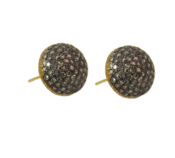 Image of Kara Ackerman <i>Audrey <i/> Old Hollywood Pave Diamond Stud <i/>Earring in Oxidized Sterling